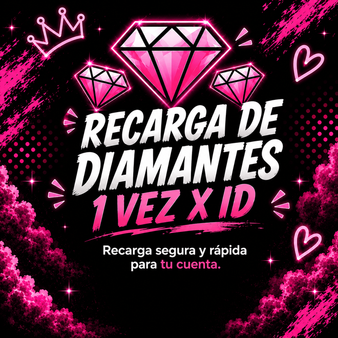 Recarga de diamantes 1 vez por ID